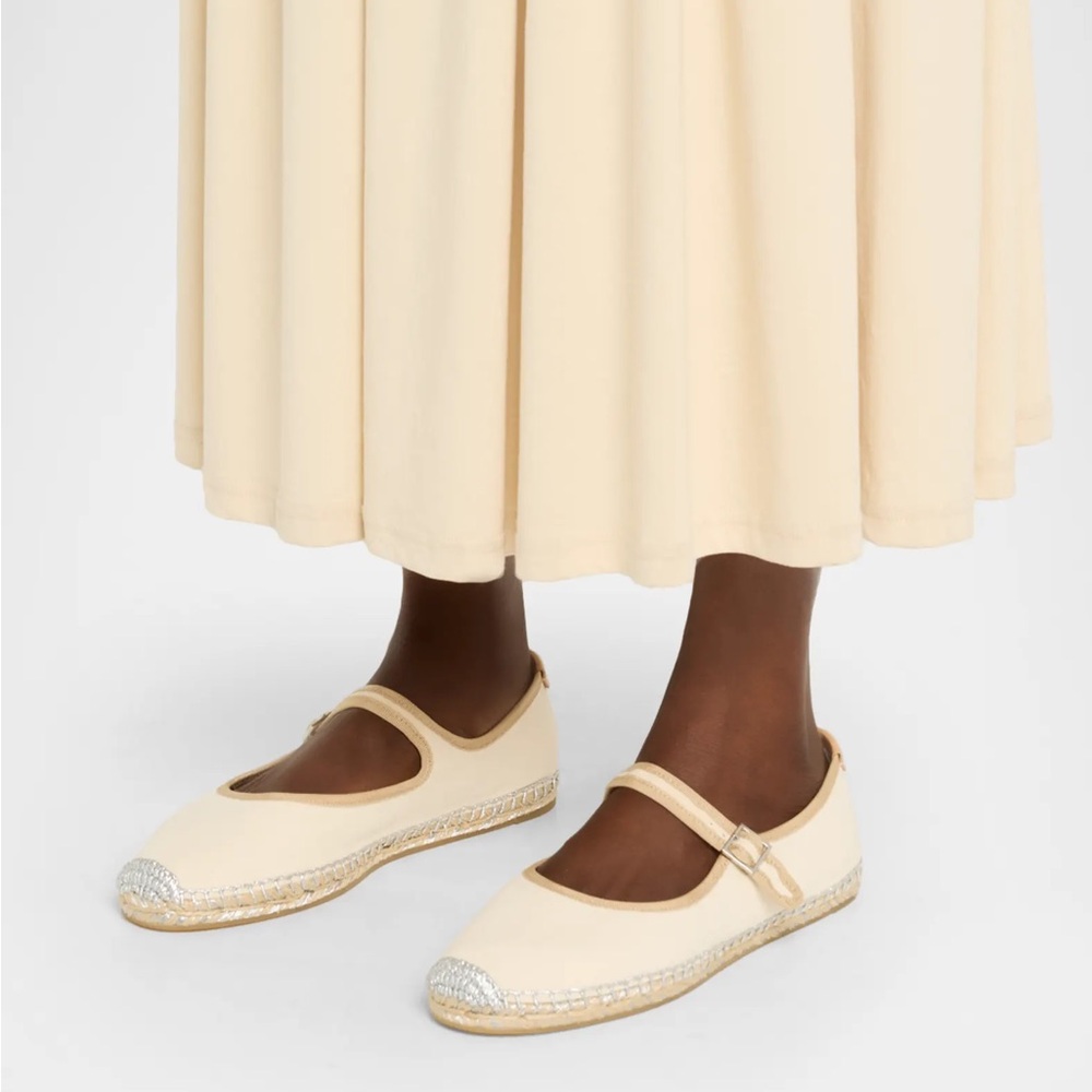 Tory Burch Mary Jane Espadrilles Canvas Natural Women’s Size 8 Brand NEW In Box